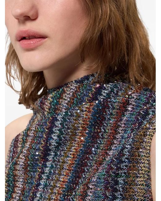 Missoni Gray Sequin-Embellished Zigzag Dress