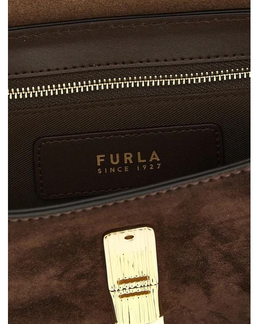 Furla Brown Iride Stud-Embellished Crossbody Bag