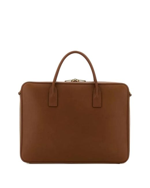 Saint Laurent Brown Medium Leather Briefcase for men