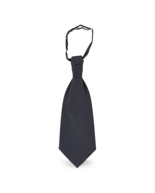 Corneliani Blue Patterned Wool-Blend Ascot Tie for men