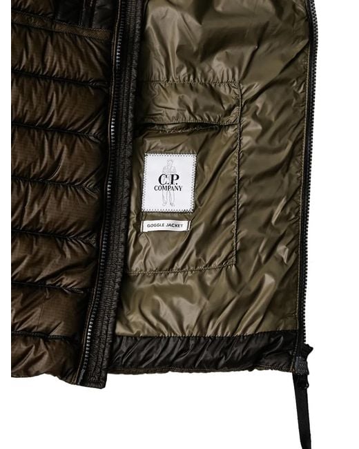 C P Company Black Goggle Quilted Jacket for men