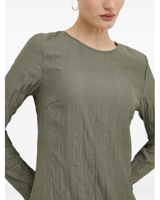 Samsøe & Samsøe Green Textured Long-Sleeve Midi Dress