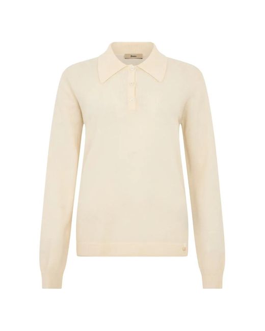 Herno White Button-Fastening Long-Sleeve Polo Top for men