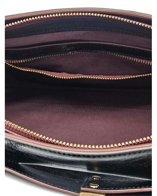 Roberto Festa Black Emeralda Leather Shoulder Bag