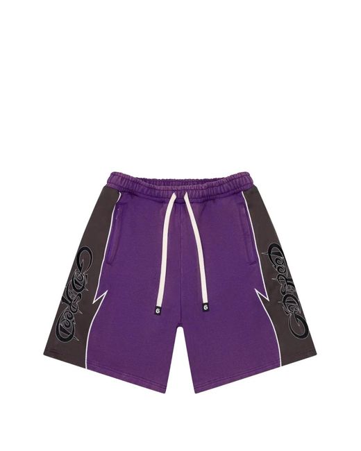 Godspeed Purple Halftime Logo-Print Shorts for men