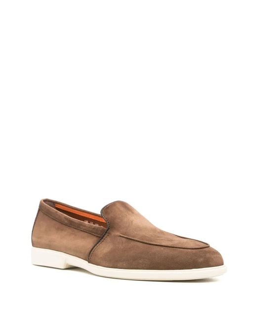 Santoni Brown Malibu Moccasin for men