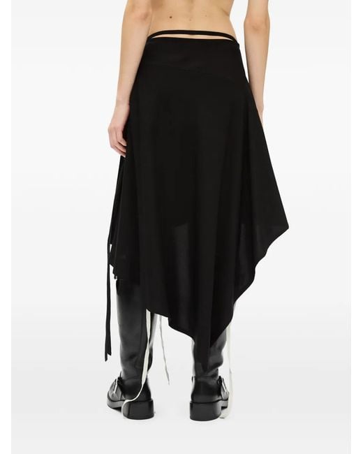 Ann Demeulemeester Black Layered Asymmetric Skirt
