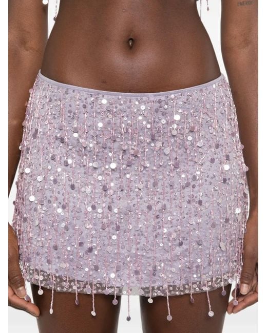Asta Resort Purple Yasmin Hand-Beaded Skirt