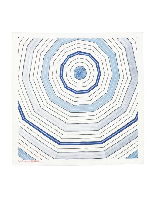 Sandro Gray X Louise Bourgeois Geometric-Print Scarf
