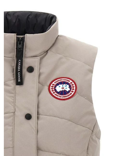Canada Goose Gray Freestyle Quilted Logo-Patch Gilet