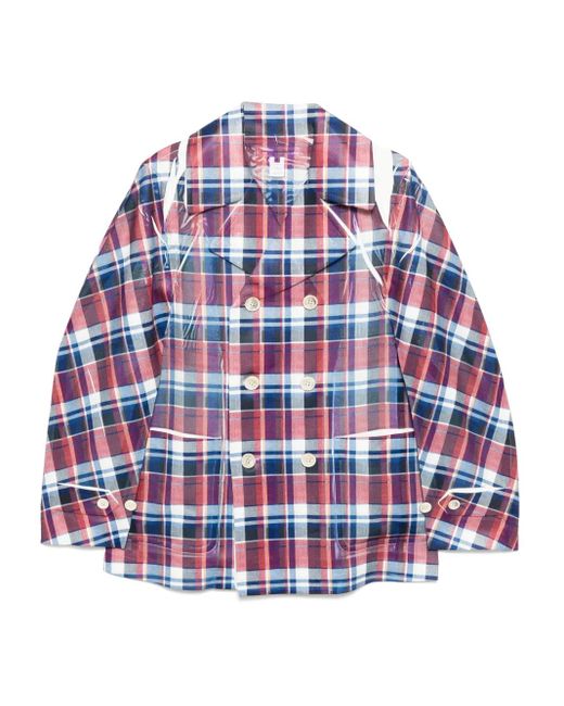 Blazer A Quadri di Comme des Garçons in Red da Uomo