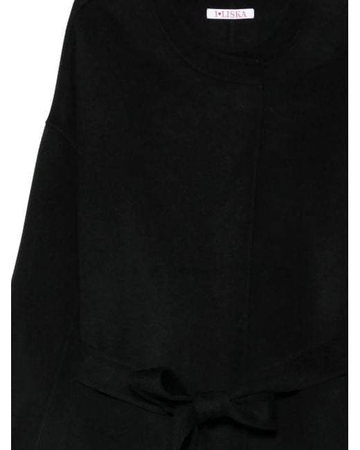 Liska Black Belted Wool Coat
