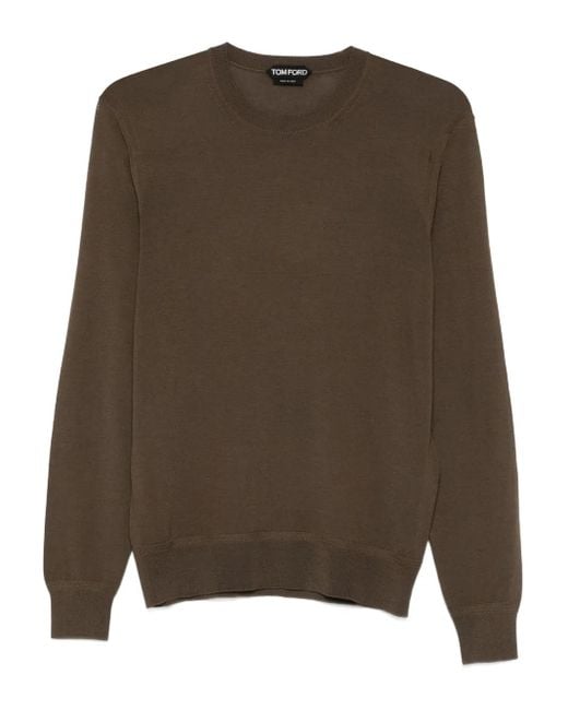 Tom Ford Brown Wool Crew-Neck Top for men