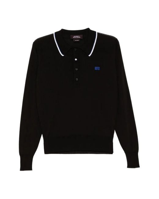 Wales Bonner Black X John Smedley Henry Polo Shirt for men