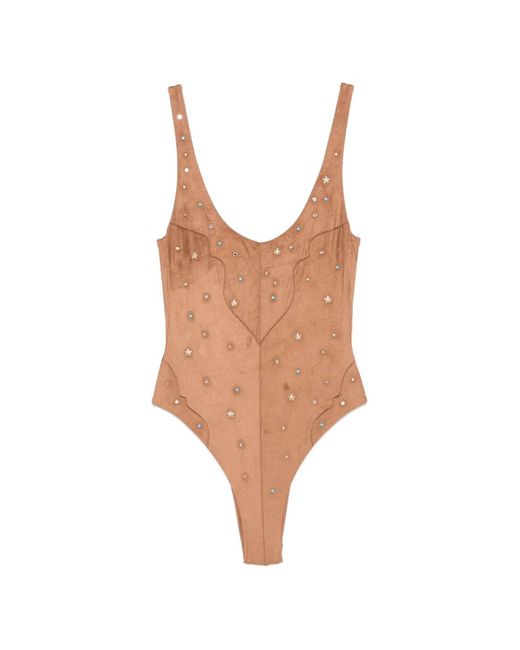 VENUJA White Embellished Western-Style Swimsuit