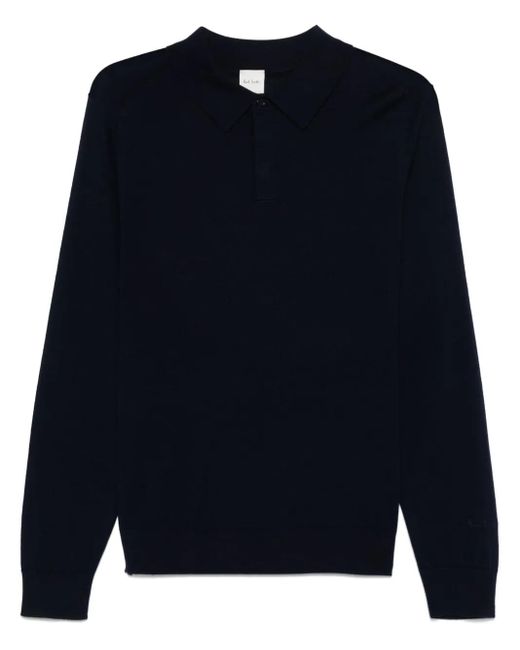 Paul Smith Blue Relaxed Fit Merino Wool Polo Shirt for men
