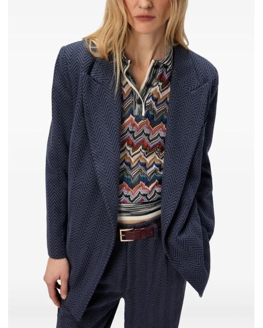 Missoni Blue Chevron-Pattern Blazer