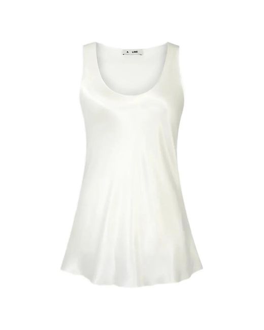 A Line White Satin-Finish Top