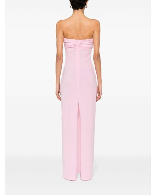 Magda Butrym Pink Floral-appliqué Gown - Women's - Spandex/elastane/polyamide
