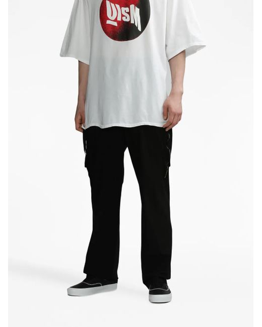 Undercover Black Zip-Detail Straight-Leg Trousers for men