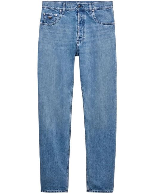 Prada Blue Low-Rise Jeans for men