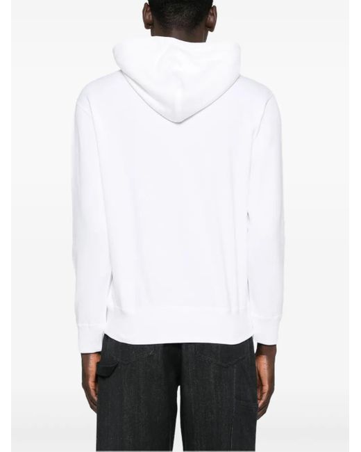 COMME DES GARÇONS PLAY White Signature Heart-Patch Hoodie