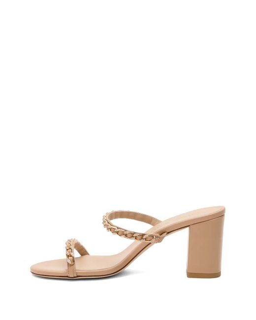 Stuart Weitzman Natural Soluxe Crystal-Chain Strap Sandals