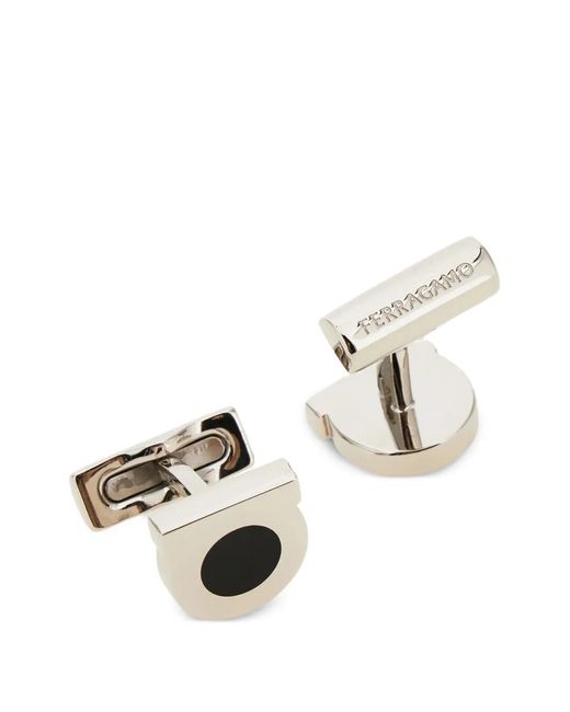 Ferragamo White Boutons De Manchette Gancini for men