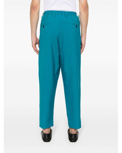 Marni Blue Cropped Wool Trousers for men