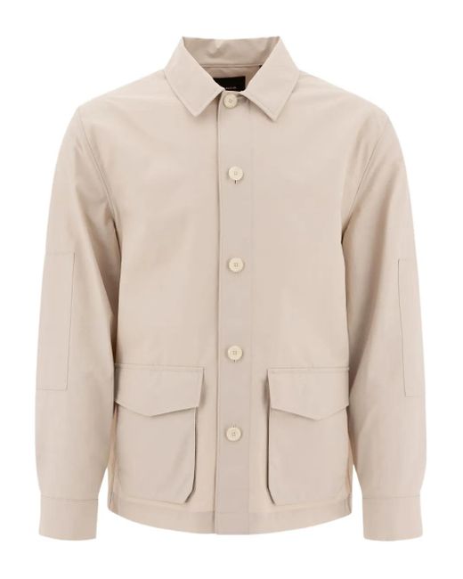 Vince Natural Button-Front Patch-Pocket Shirt Jacket for men