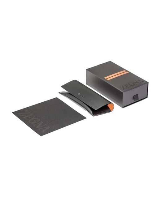 Zegna Gray Rectangular-Frame Sunglasses for men