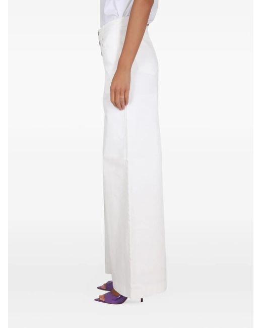 Department 5 White Buttoned Trousers