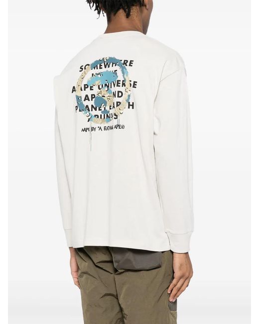 Aape By A Bathing Ape White Cotton T-Shirt for men