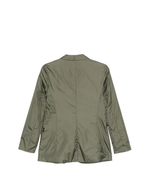 Aspesi Green Blazer Boutonné À Poches À Rabat