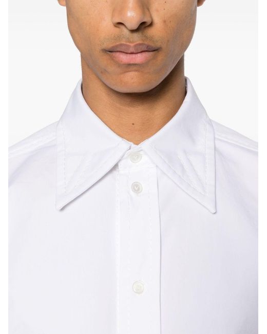 Camicia con cuciture decorative di Bottega Veneta in White da Uomo