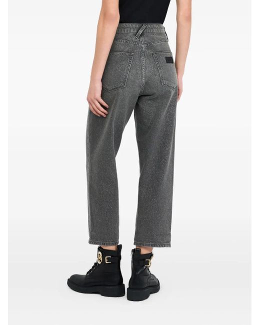 Liu Jo Gray Cotton Straight-Leg Jeans