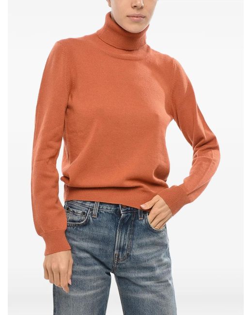 Malo Orange Turtleneck Knitted Sweater