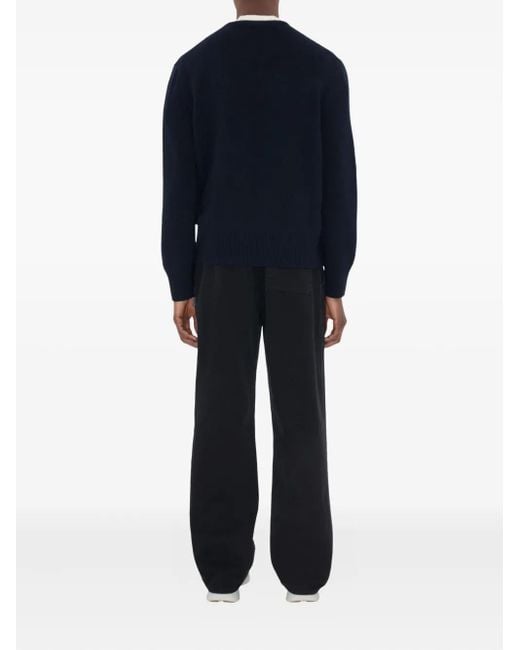 Burberry Blue Equestrian Knight-Motif Sweater for men