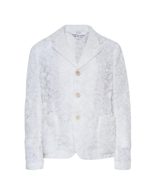 Comme des Garçons White Lace Tulle Blazer