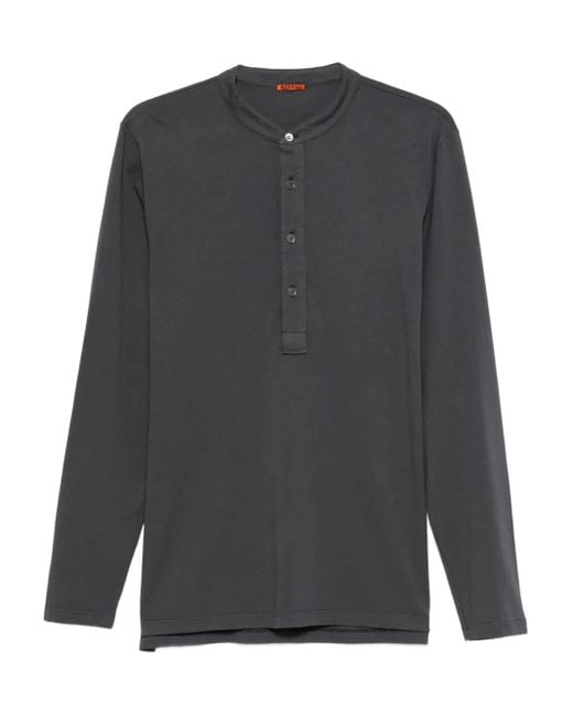 Barena Gray Henley-Neck Long-Sleeve T-Shirt for men