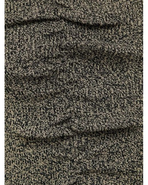 Notes Du Nord Gray Ribbed Asymmetric-Neck Knitwear