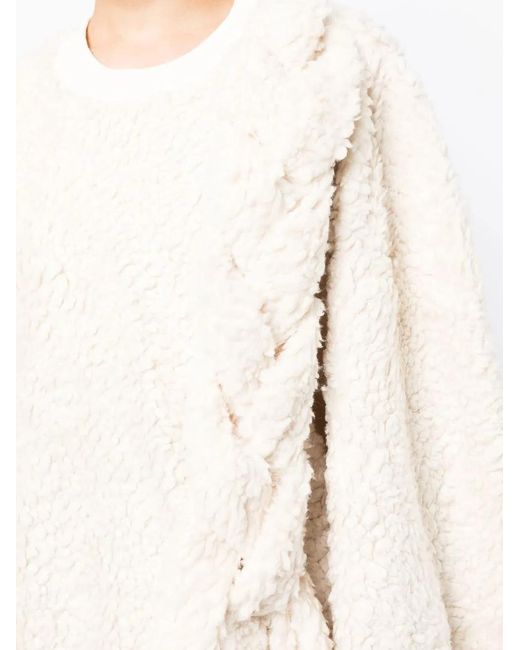 Melitta Baumeister White Braid-Detail Fleece Sweatshirt