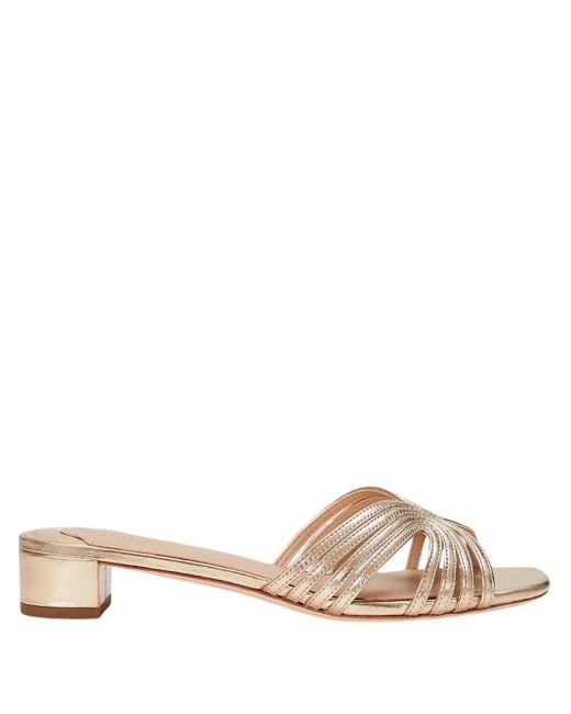 Sandali Con Cinturini Metallizzati 25Mm di Ralph Lauren in Natural