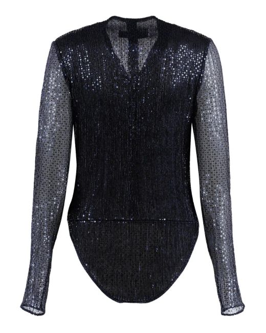 Talbot Runhof Blue Sequinned Body