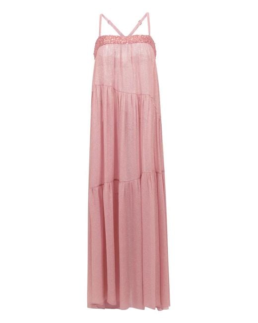 SANA OSMANI Pink Tobago Sequin Midi Dress