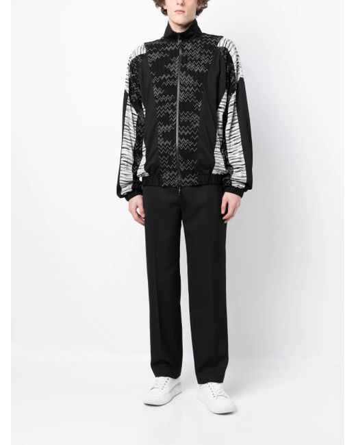 Missoni Black Zig Zag Zip-Up Jacket for men
