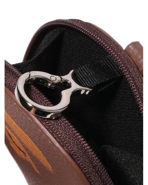 A Bathing Ape Brown Embroidered Clip Wallet for men