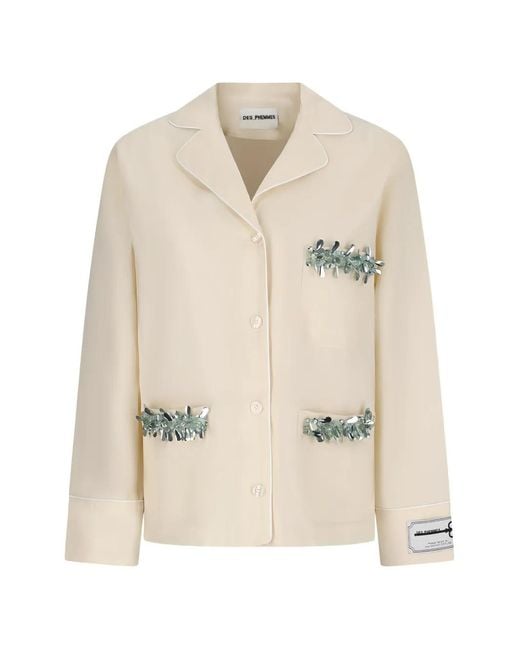 Des Phemmes Natural Sequin Shirt