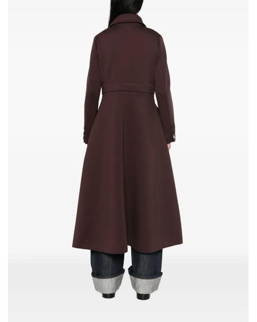 Psophia Purple Button-Up Flared Coat