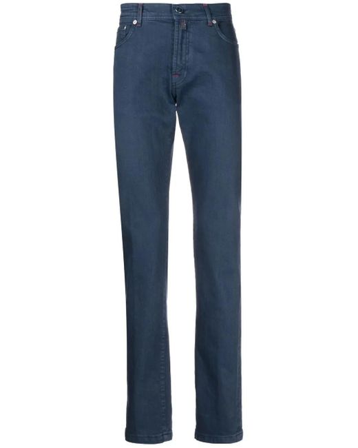 Kiton Blue Slim-Cut Chino Trousers for men